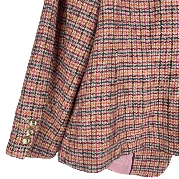 Talbots Classic Shetland Wool Blend Blazer Jacket Apple Plaid Size 18W - Picture 9 of 11